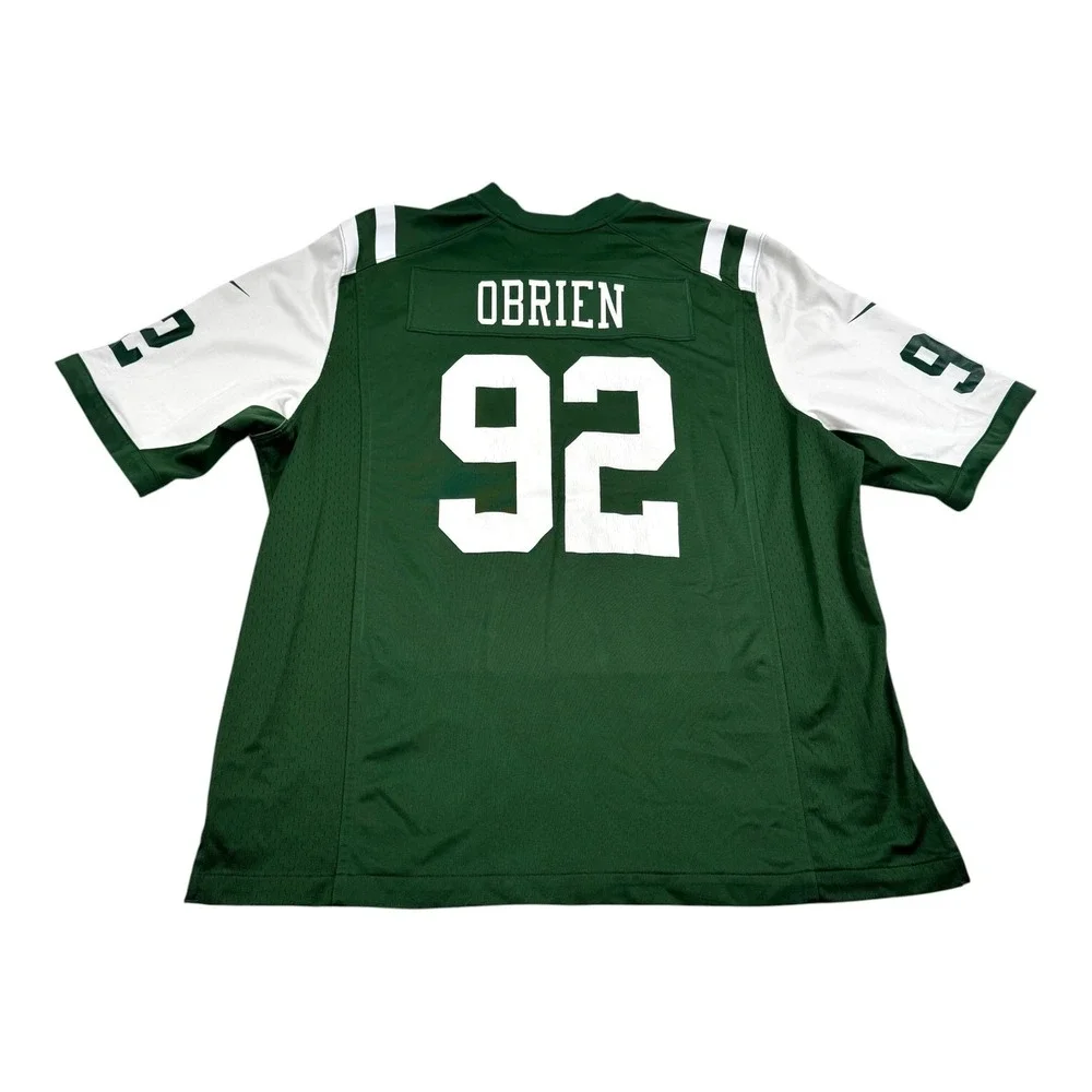 New York Jets Football Jersey Mens XL Green NFL Nike OBrien 92 On Field